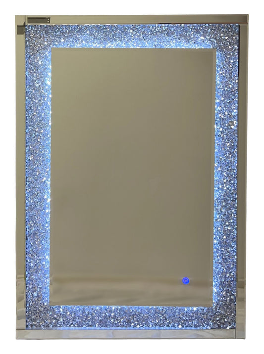 LED Crushed Diamond Rectangle Mirror (2 Sizes)