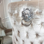 Chelsea Dining Chair with Lion Knocker & Buttoned Back (All Colours)
