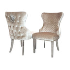 Chelsea Dining Chair with Lion Knocker & Buttoned Back (All Colours)