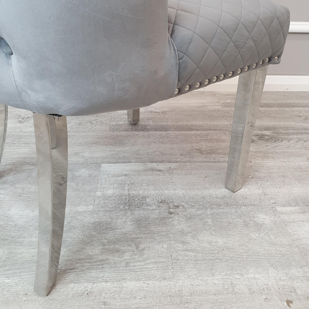 Chelsea Dining Chair with Lion Knocker & Buttoned Back (All Colours)