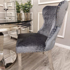 Chelsea Dining Chair with Lion Knocker & Buttoned Back (All Colours)