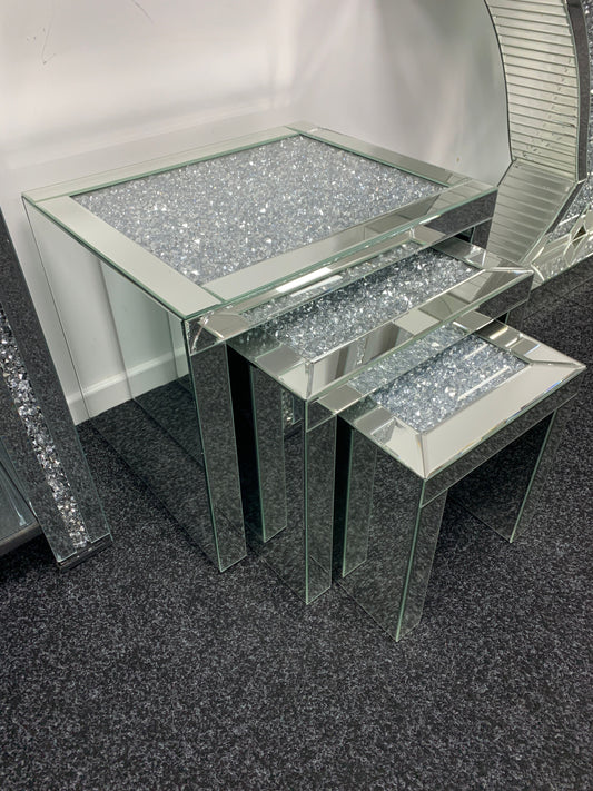Roma Crushed Diamond Nest of Tables