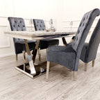 Emma/Lucy Dining Chair with Lion Knocker & Quilted Back (All Colours)