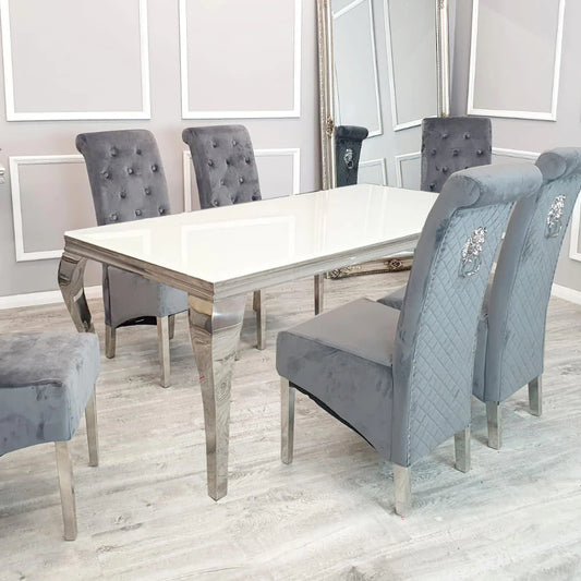 Louis Dining Table in Chrome 1.5M (All Colours)