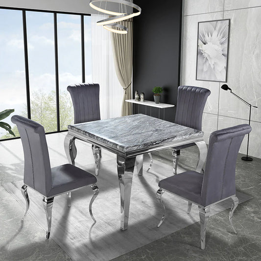 Louis Dining Table in Chrome 1M (All Colours)