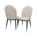 Etta Leather Dining Chair Beige