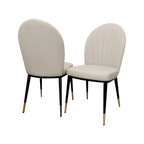 Etta Leather Dining Chair Beige