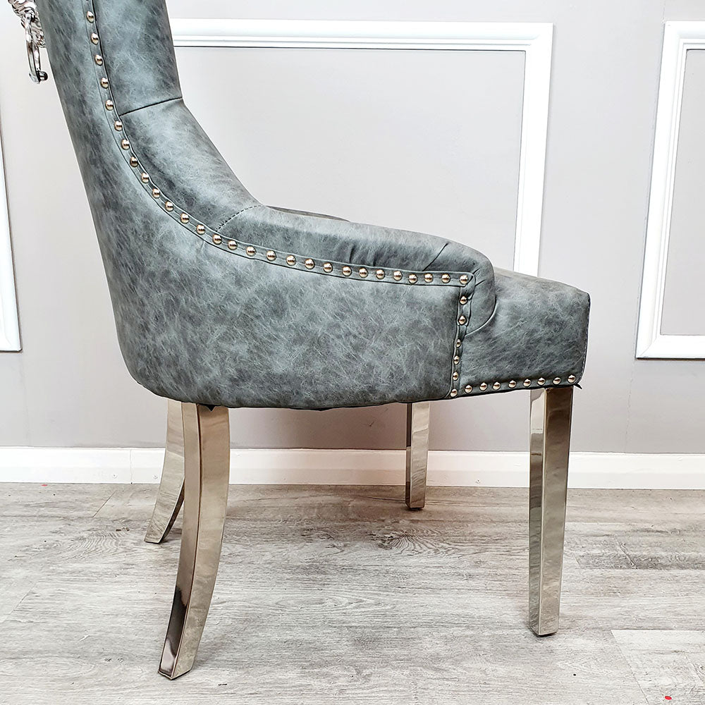 Megan Dining Chair Plain Back/Lion Knocker (All Colours)