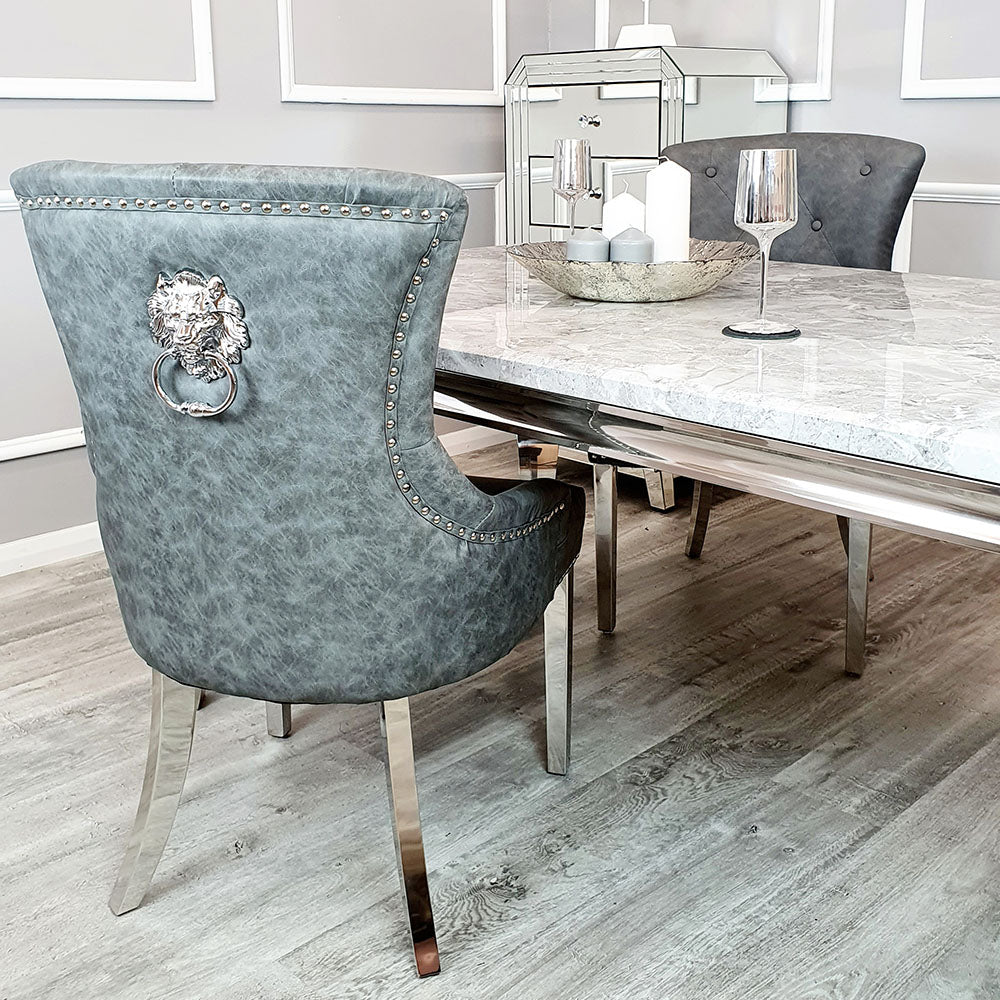 Megan Dining Chair Plain Back/Lion Knocker (All Colours)