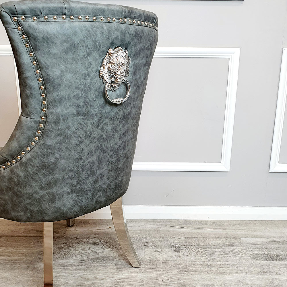 Megan Dining Chair Plain Back/Lion Knocker (All Colours)