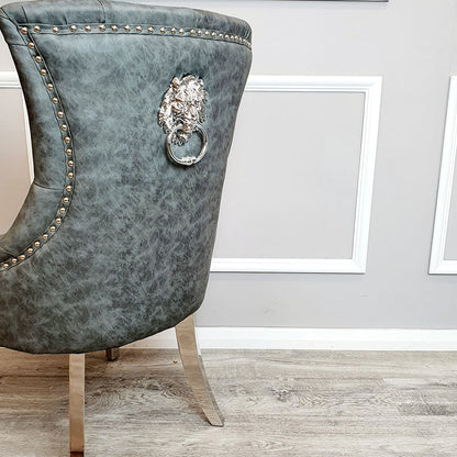 Megan Dining Chair Plain Back/Lion Knocker (All Colours)