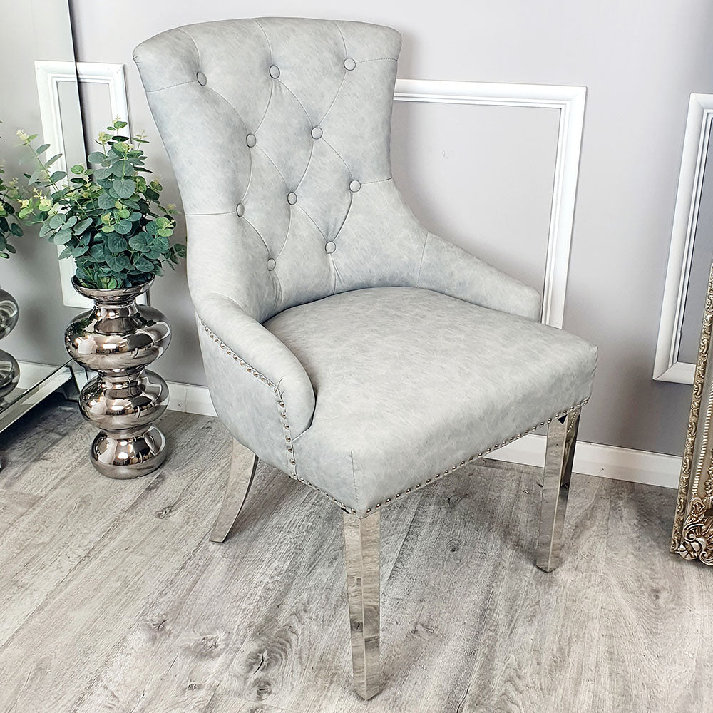 Megan Dining Chair Plain Back/Lion Knocker (All Colours)
