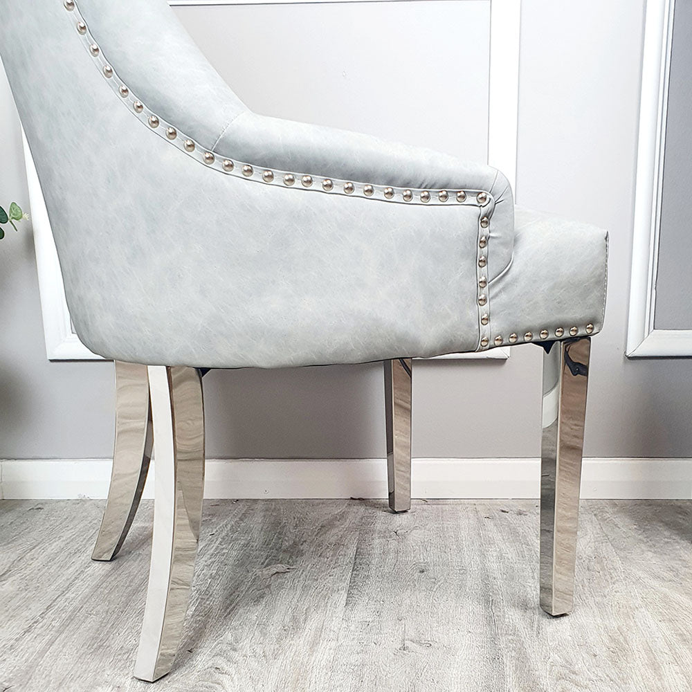 Megan Dining Chair Plain Back/Lion Knocker (All Colours)