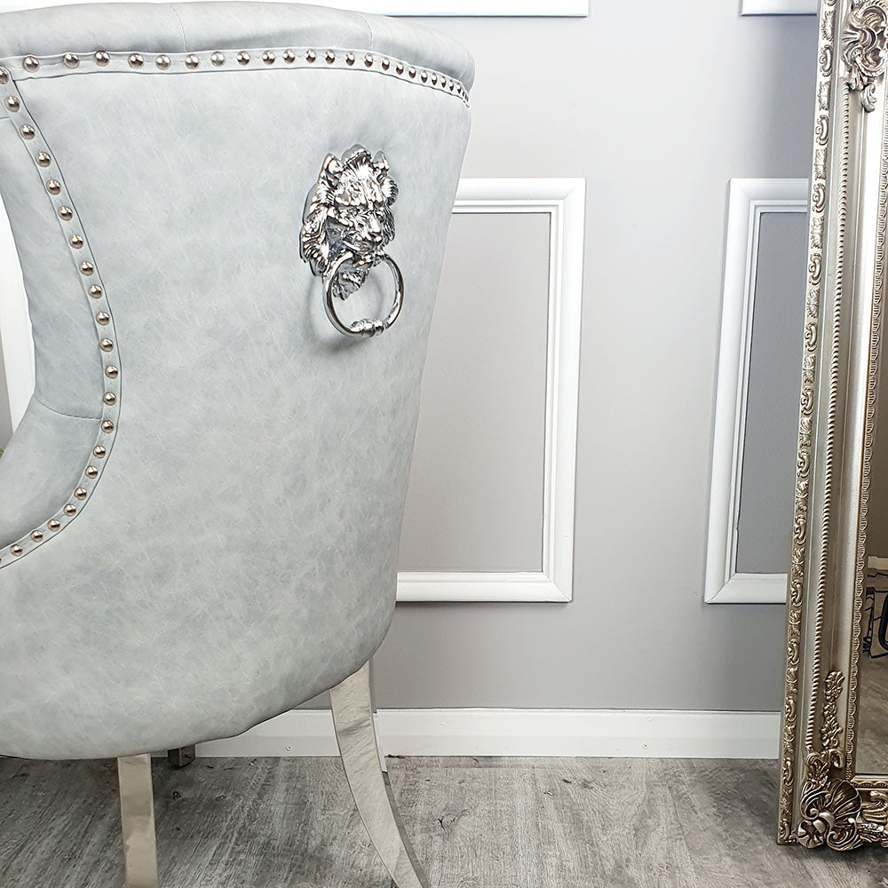Megan Dining Chair Plain Back/Lion Knocker (All Colours)