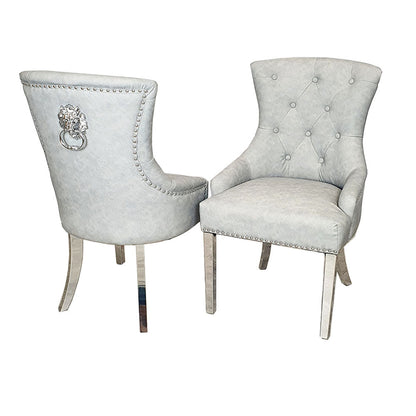 Megan Dining Chair Plain Back/Lion Knocker (All Colours)