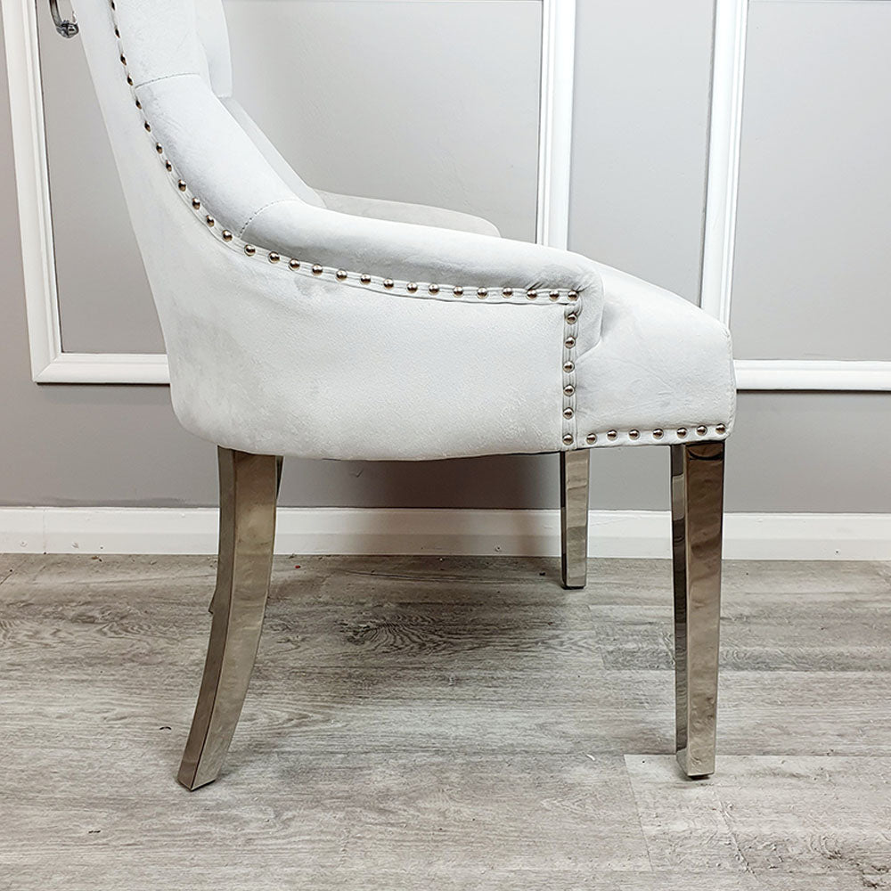 Megan Dining Chair Plain Back/Lion Knocker (All Colours)