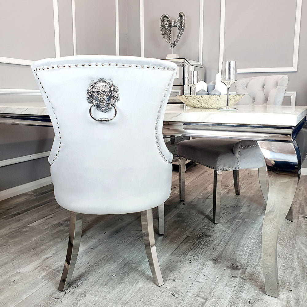 Megan Dining Chair Plain Back/Lion Knocker (All Colours)