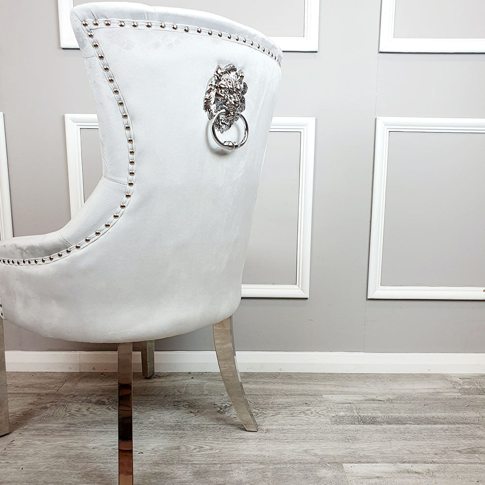 Megan Dining Chair Plain Back/Lion Knocker (All Colours)