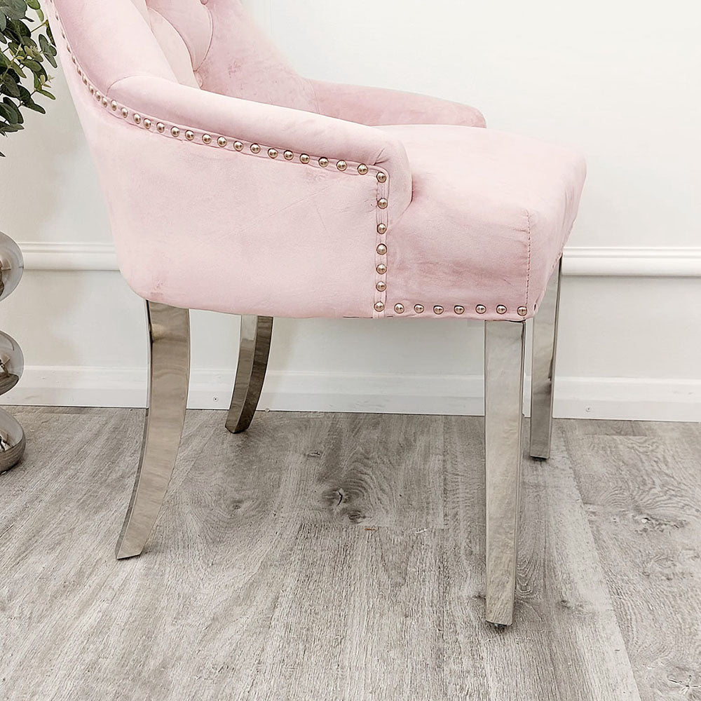 Megan Dining Chair Plain Back/Lion Knocker (All Colours)