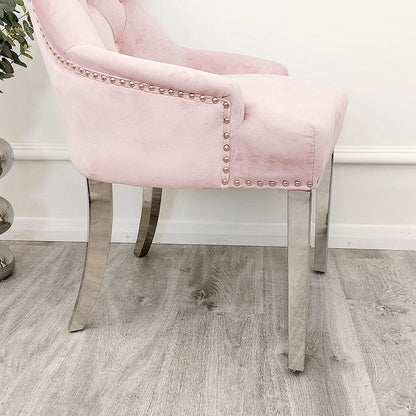 Megan Dining Chair Plain Back/Lion Knocker (All Colours)