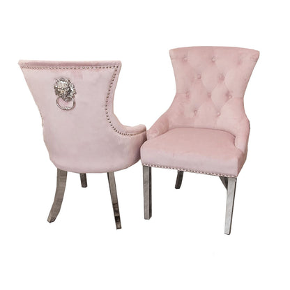 Megan Dining Chair Plain Back/Lion Knocker (All Colours)