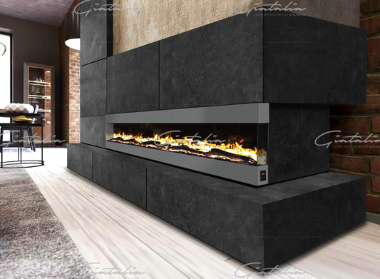 Mirage - Media Wall - Insert - Open Front Electric Fire - Grey - 42 Inch