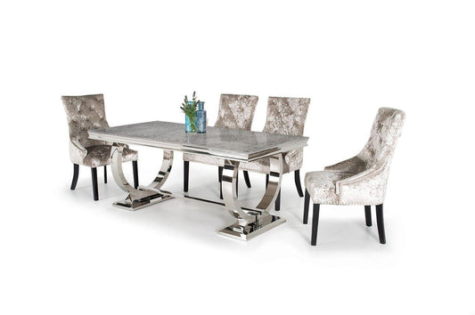 Arianna 180cm Grey Marble Dining Table-Esme Furnishings