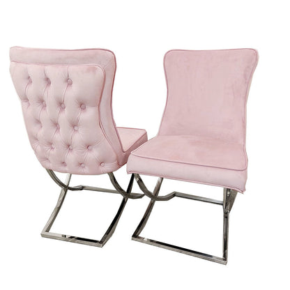 Sandhurst Dining Chair with buttoned back X Leg (All Colours)